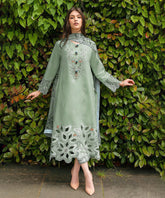 Dhanak-3PC Embroidered Shirt with Digital Printed Wool Shawl- 3232